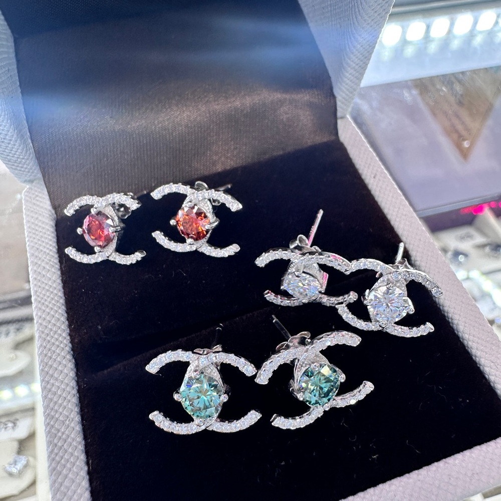Elegant Silver and Red Earrings